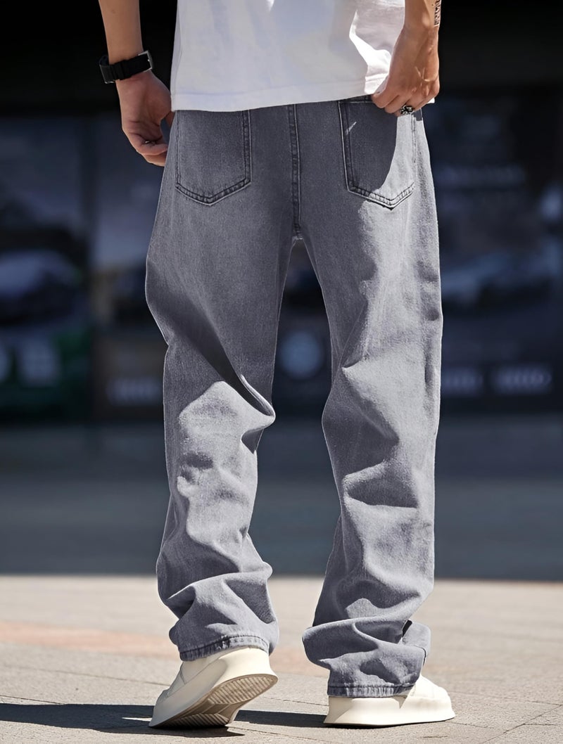 Ben Martin Grey Men Jeans || Baggy Fit Jean's for Man || Loose Fit High Rise Denim || Stretchable Casual Wear Jean,s || Dance Rap Rapping Style Pant for Men || Denim Cotton Jeans 32 (0) - Image 2