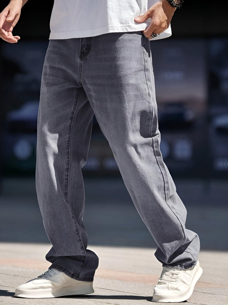 Ben Martin Grey Men Jeans || Baggy Fit Jean's for Man || Loose Fit High Rise Denim || Stretchable Casual Wear Jean,s || Dance Rap Rapping Style Pant for Men || Denim Cotton Jeans 32 (0) - Image 4