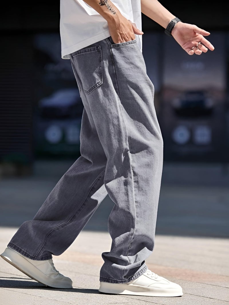 Ben Martin Grey Men Jeans || Baggy Fit Jean's for Man || Loose Fit High Rise Denim || Stretchable Casual Wear Jean,s || Dance Rap Rapping Style Pant for Men || Denim Cotton Jeans 32 (0) - Image 3