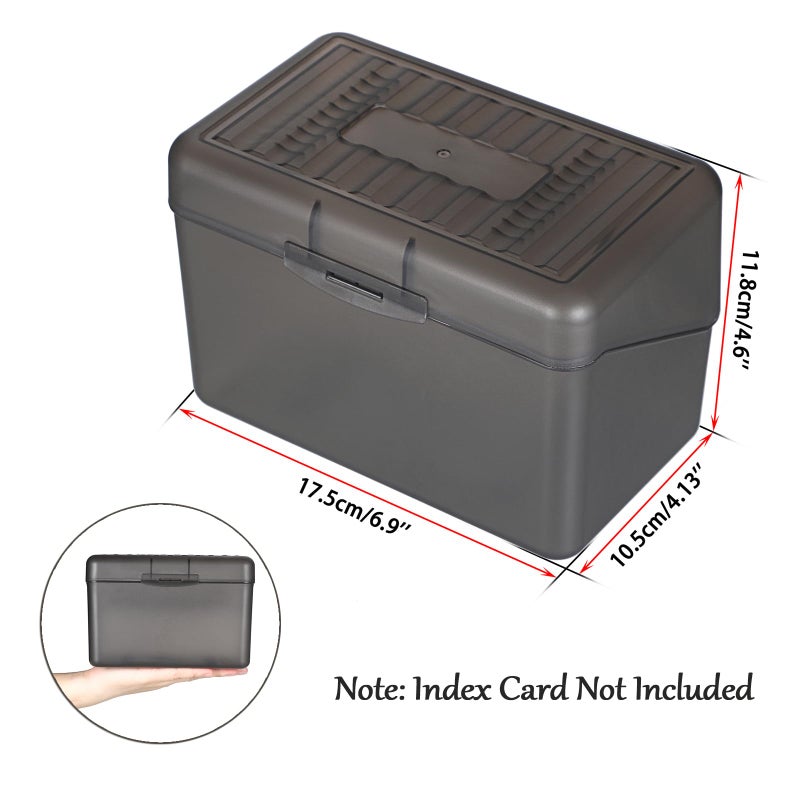 BTSKY 1 Pack 4 x 6 inch Index Card Box-Index Card Holder Notecard Box Recipe Card Box Plastic Storage Organizer for Filling Index Cards,Note cards, Flashcards, Recipes and etc,Grey - Image 3