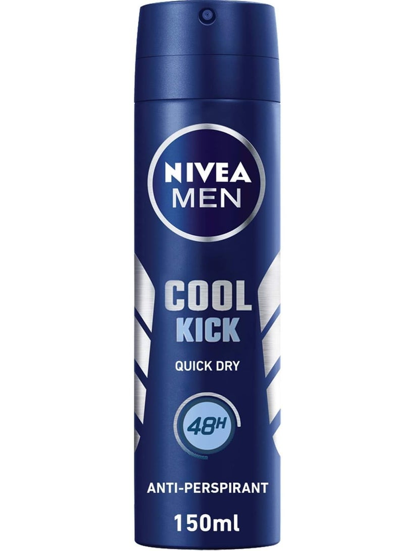 Nivea Pack Of 3 Nivea Men Deodorant Spray for Men Cool Kick Scent 150ml - Image 2