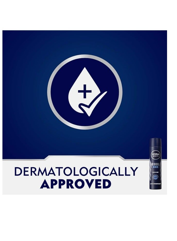 Nivea Pack Of 3 Nivea Men Deodorant Spray for Men Cool Kick Scent 150ml - Image 4