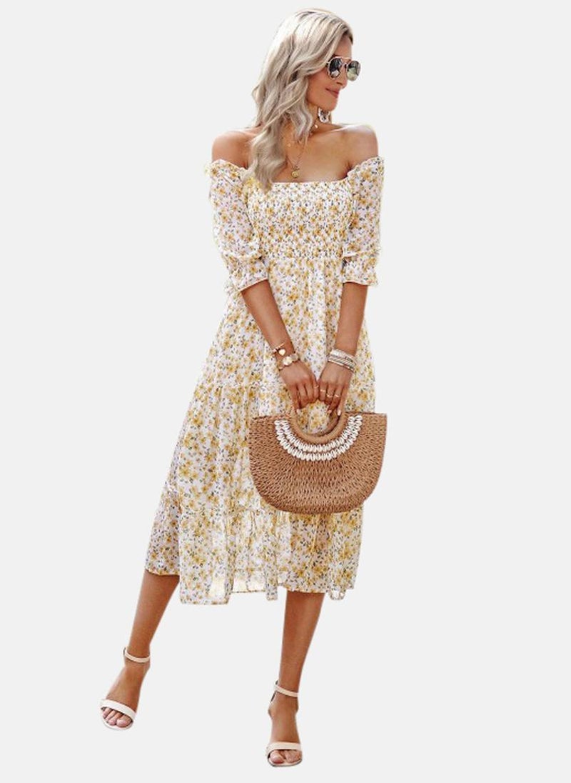 White Printed A-Line Midi Dress - pzsku/ZD6B85EAE278BB47F4AB7Z/45/_/1734611746/cfdd4217-1cd4-4626-98f9-811eb175b698