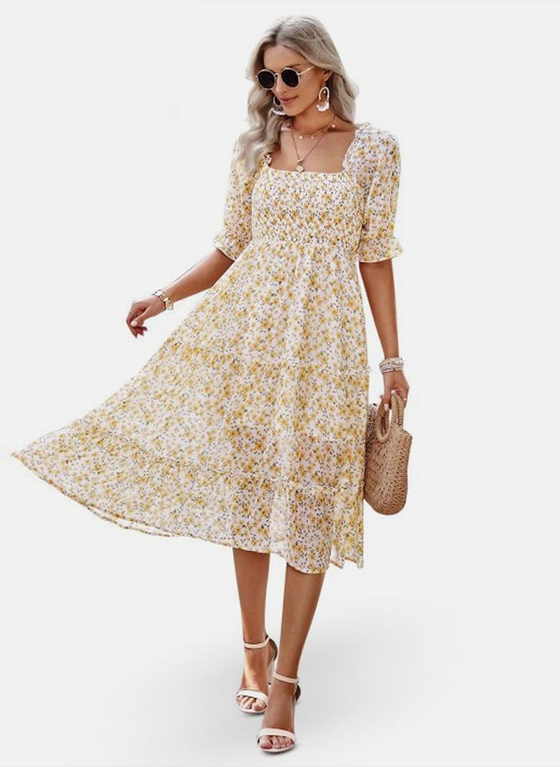 White Printed A-Line Midi Dress - pzsku/ZD6B85EAE278BB47F4AB7Z/45/_/1734611749/8ce51df7-04cd-4fa3-afda-3b41a517926d