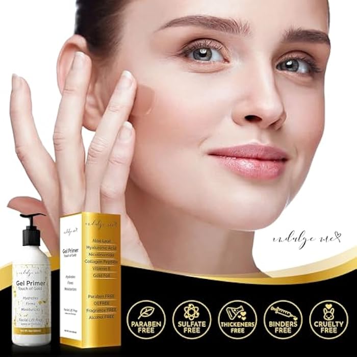 IndulgeMe Conductive Gel - Facial Hydrating Leave-On Gel Primer, Hyaluronic Acid, Collagen Peptide, Niacinamide, Vitamin E, Gold Foil - Image 2