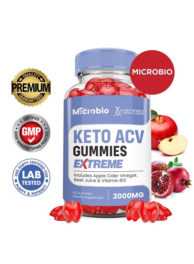 Justified Laboratories (3 عبوات) حلوى ميكروبيو كيتو ACV 2000 ملغ حلوى ميكرو بيولوجي كيتو بنكهة خل التفاح مصنوعة من مسحوق عصير الرمان والبنجر B12 نباتية غير معدلة وراثيًا 180 حلوى - Image 2