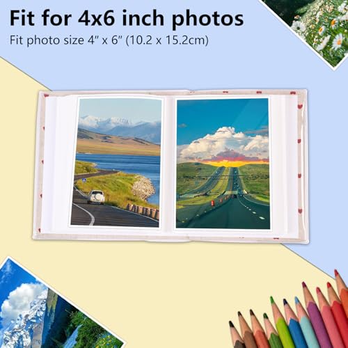 GINCEVHY Photo Album 100 Photos (4 x 6 Inch) - Portable Mini Linen Cover Scrapbook Album for Kids Birthday Family Wedding Anniversary Art & Craft Projects - Image 3