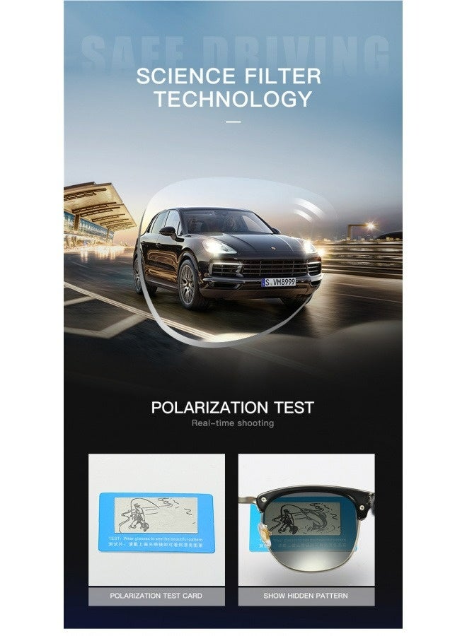 نظارات شمسية للرجال والنساء بتصميم رياضي عتيق مضادة للأشعة فوق البنفسجية - Image 3