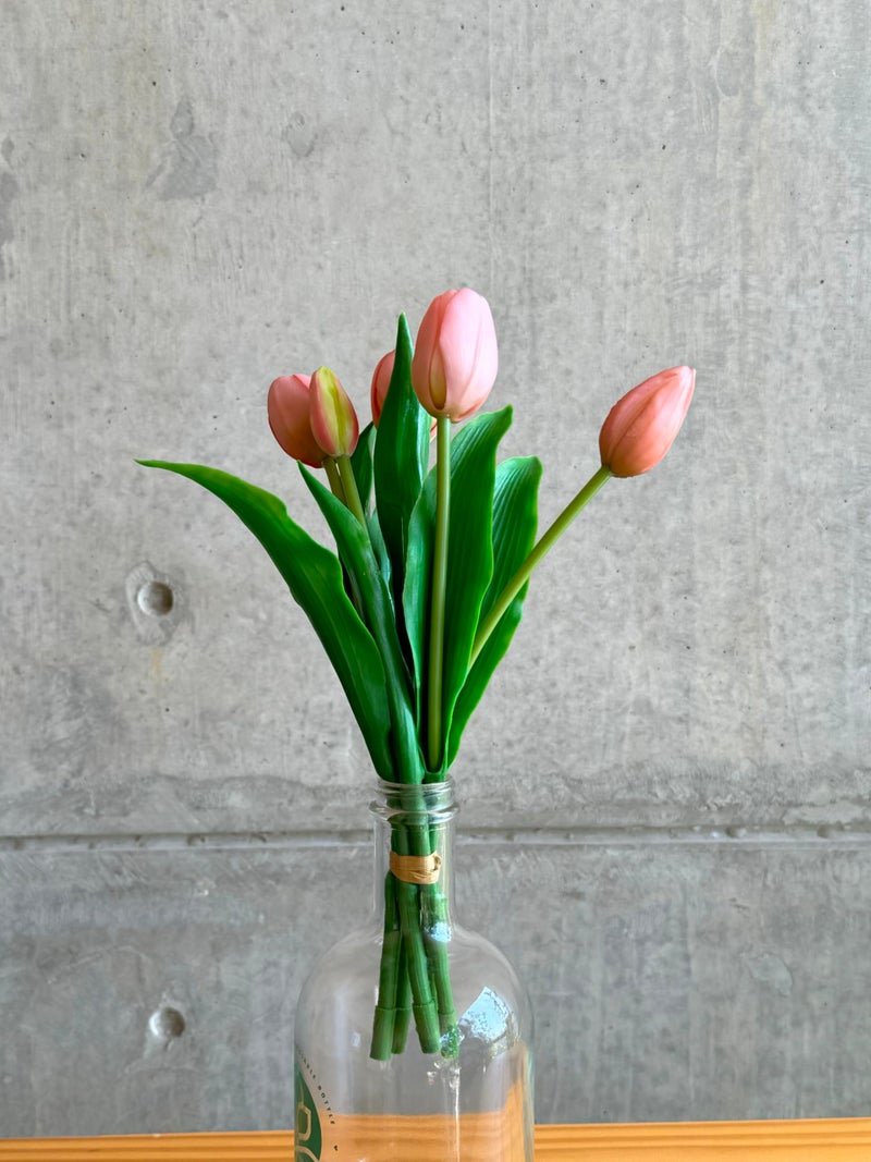 PAPERI Artificial Flowers for Vase – Decorative Home Décor for Living Room, Bedroom, Office Table, Centerpiece & Wedding Decoration (Pink Tulips) Pack of 5 Pcs - Image 5