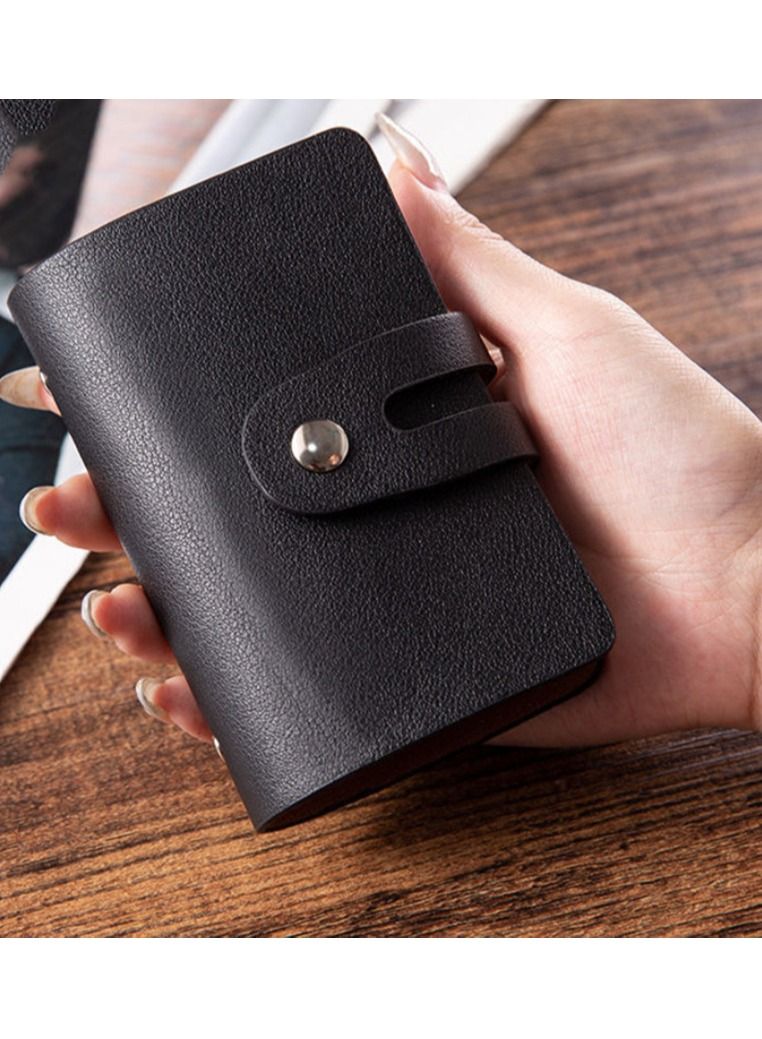 SYOSI RFID Credit Card Holder, 2 Pieces PU Leather Business Card Organizer with 24 Card Slots, Credit Card Protector for Managing Different Cards and Important Documents to Prevent Loss, Black, and Brown - Image 3