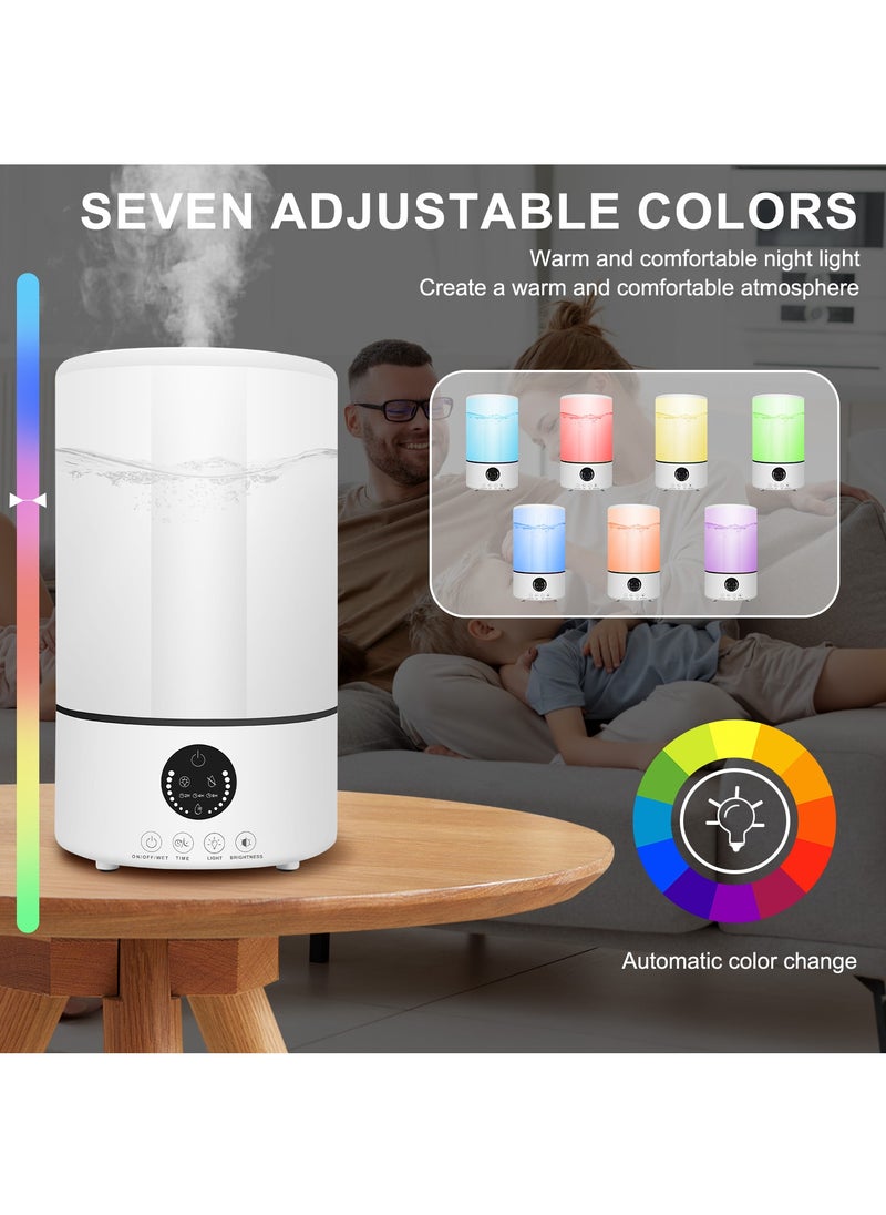 3L Humidifier,Cool Mist Humidifier,Auto Shut Off,7 Color Night Light for Large Room Home,Auto Shut Off,For Bedroom Living Room Nursery