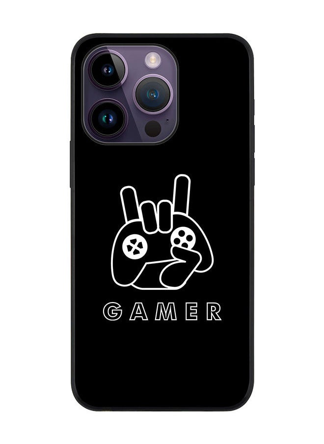 Stylizedd - Rugged Black edge case for Apple iPhone 14 Pro Slim fit Soft Case Flexible Rubber Edges Anti Drop TPU Gel Thin Cover - Gamer - Image 1