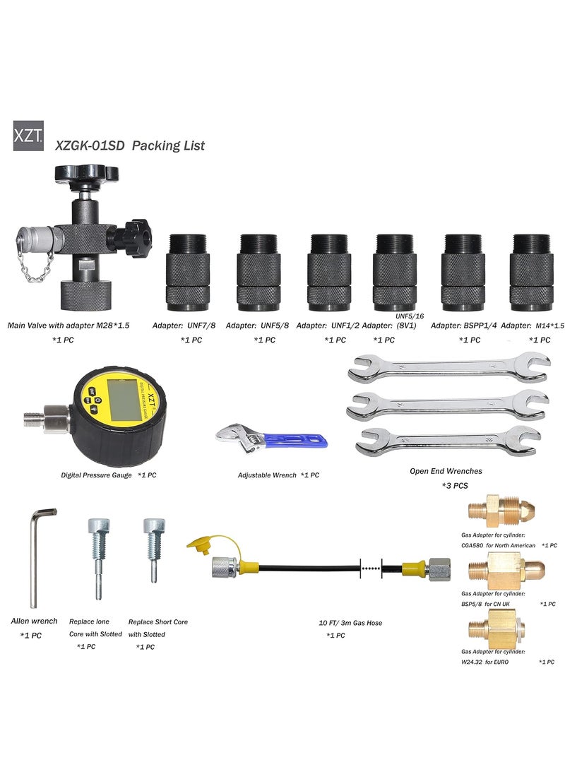 XZT XZT GK01SD Hydraulic Accumulator Nitrogen Charging System Nitrogen Pressure Test Kit Gas Charging Tools  - Image 2