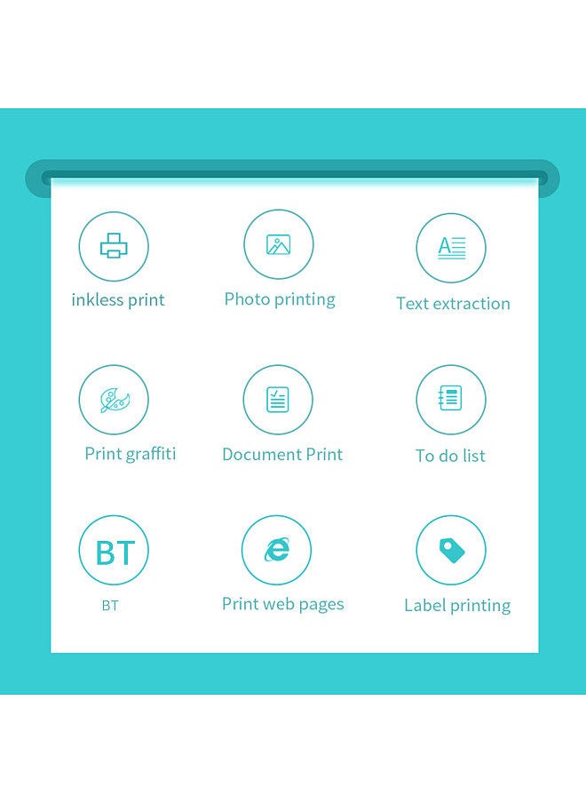 Generic X5 Thermal Photo Printer Pocket Label Maker 200dpi Wireless Receipt Printer for Work Plan Memo Study Notes Lists Journal Printing Compatible with Android iOS Smartphone  - Image 2