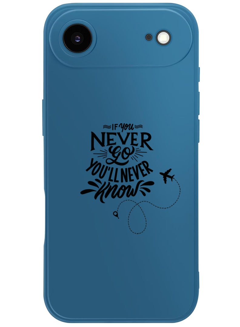 Theodor Protective Slim Fit Case Liquid Silicone Cover with Full Body Protection Anti-Scratch Shockproof Case For Apple iPhone 17 Air (Blue) If you never go you will never Know - Image 1