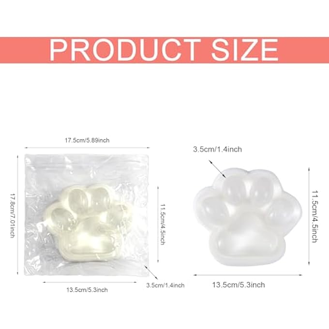 XIHIRCD Squishy Cat Paw Toy, 13.5cm Anti-Stress Squishy Cat Paw Taba Squeeze Toys Kawaii Soft Jelly Cat Paws for Children Teens Adults Home Office Relaxation - Image 2