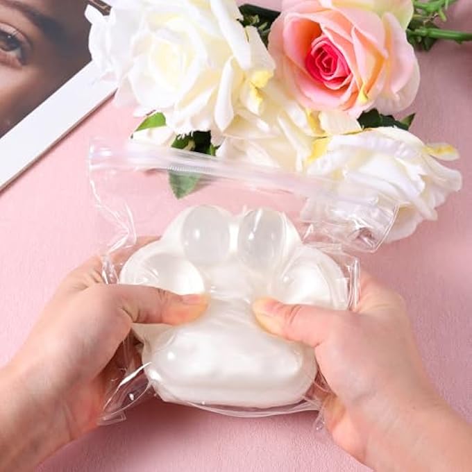 XIHIRCD Squishy Cat Paw Toy, 13.5cm Anti-Stress Squishy Cat Paw Taba Squeeze Toys Kawaii Soft Jelly Cat Paws for Children Teens Adults Home Office Relaxation - Image 4