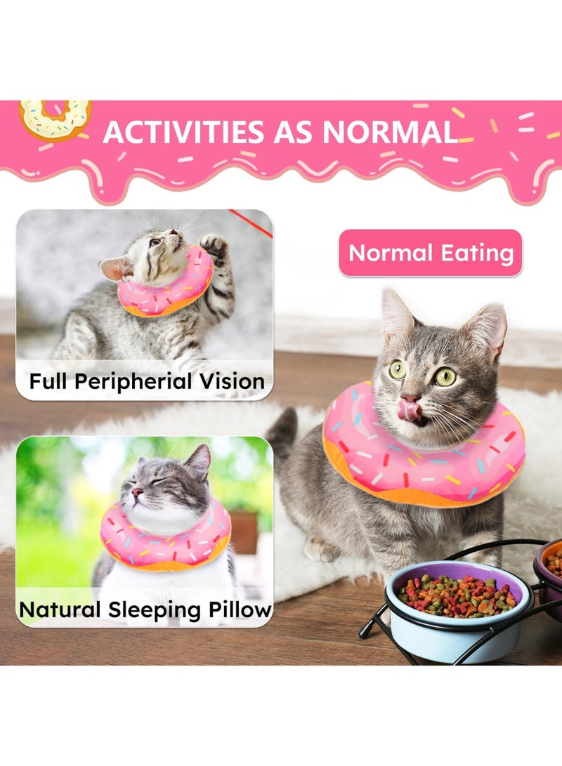 Soft Cat Cone Collar, Used for Wound Healing Cat Recovery, Cute Donut Adjustable Kitten Cone, Stops Licking, Comfortable Lightweight Elizabethan Collar, Suitable for Post-Surgery Cats - Image 3