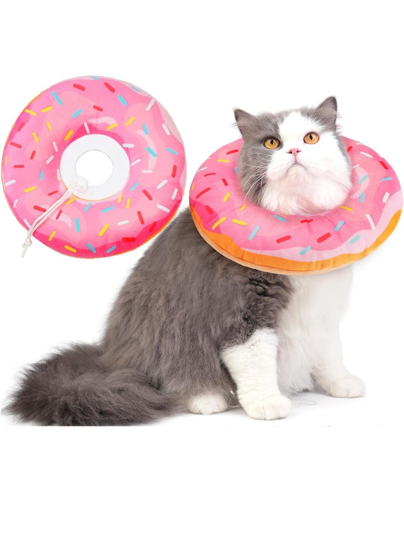 Soft Cat Cone Collar, Used for Wound Healing Cat Recovery, Cute Donut Adjustable Kitten Cone, Stops Licking, Comfortable Lightweight Elizabethan Collar, Suitable for Post-Surgery Cats - Image 1