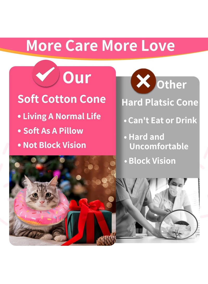 Soft Cat Cone Collar, Used for Wound Healing Cat Recovery, Cute Donut Adjustable Kitten Cone, Stops Licking, Comfortable Lightweight Elizabethan Collar, Suitable for Post-Surgery Cats - Image 5