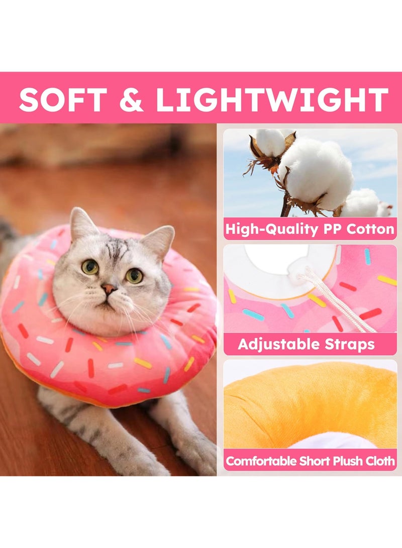 Soft Cat Cone Collar, Used for Wound Healing Cat Recovery, Cute Donut Adjustable Kitten Cone, Stops Licking, Comfortable Lightweight Elizabethan Collar, Suitable for Post-Surgery Cats - Image 2