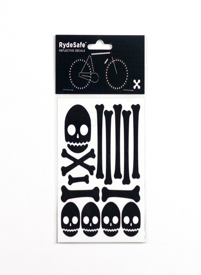 RydeSafe Reflective Decals Skull & Bones Kit, Black - Image 1