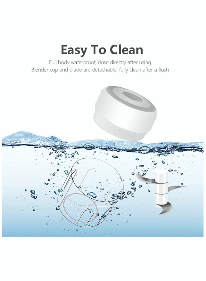 MINI Garlic Machine, SYOSI White Electric Garlic and Onion Grinder Usb Charging Portable Electric Garlic Masher Food Waterproof Food Processor for Kitchen Mini Food Slicer (White)  - Image 5
