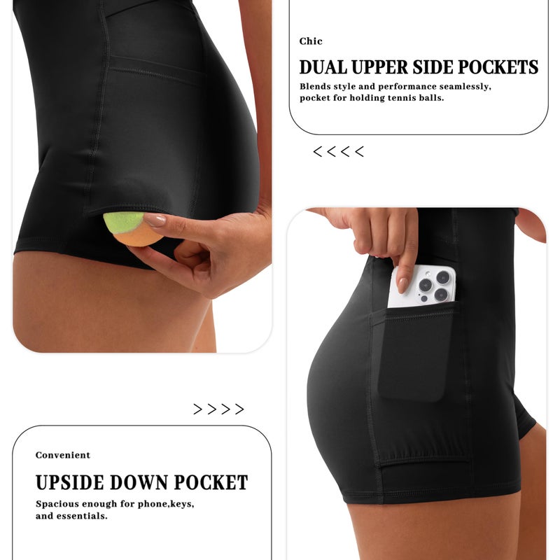 MIRITY Womens Easy Pee Tennis Dress with Built in Shorts and Pockets - Workout Athletic Golf Dresses - Image 4