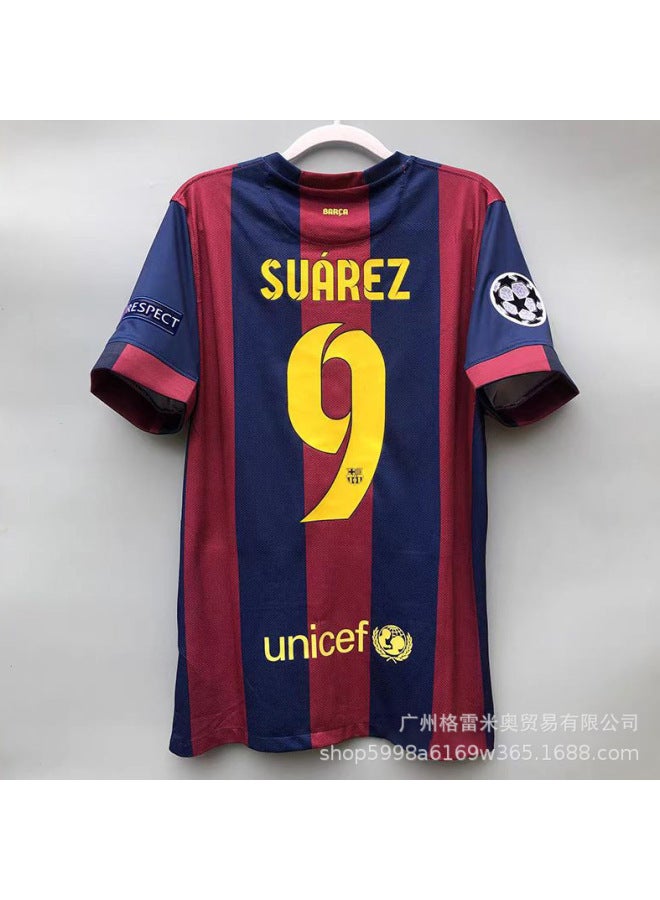 14-15 Barcelona Home Star No. 9 Plus Champions League Fair Play Football Jersey - Image 1