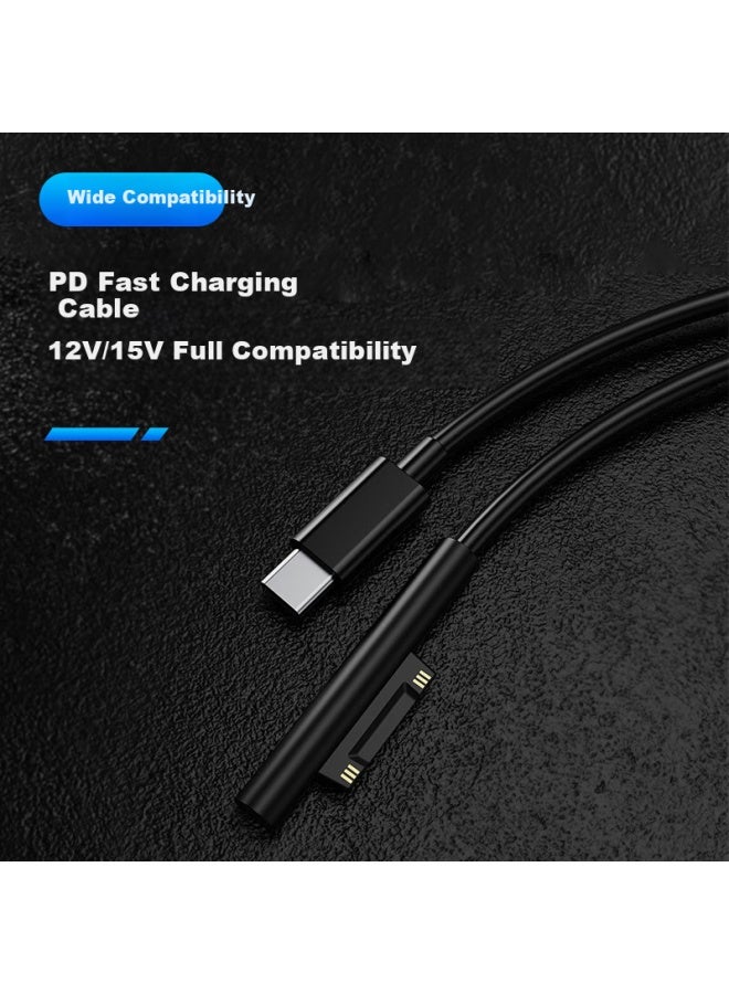 Nvv Microsoft Surface Charger Cable For Laptop/Book/Pro 7/6/5/4/Go Tablet Pd Power Cord Type-C To Magnetic Fast Charging Cable 1.5M - Image 2
