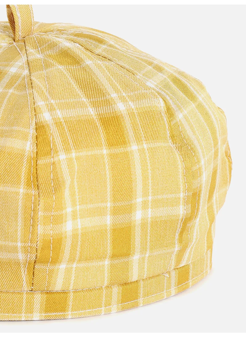 Haute Sauce Yellow Scottish Checked Textured Bakerboy Hat