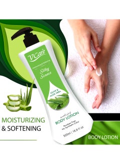 VCare Vcare Silky Senses Body Lotion 500ml Olive and Aloe Vera Extracts Moisturizing Body lotion for Dry and Rough Skin  - Image 3