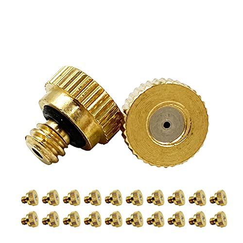 RuoFeng Mister Nozzles Brass For Outdoor Cooling System Low-Pressure Atomizer 22 pcs Orifice 0.008" (0.2 mm) 10-24 UNC - Image 1