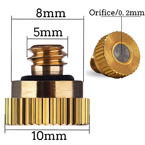 RuoFeng Mister Nozzles Brass For Outdoor Cooling System Low-Pressure Atomizer 22 pcs Orifice 0.008" (0.2 mm) 10-24 UNC - Image 3