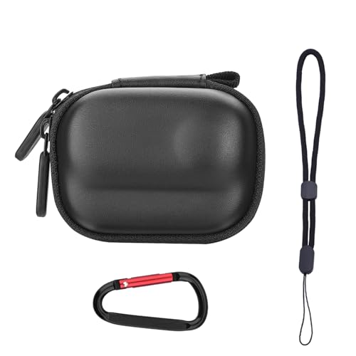 Flymile Small Carrying Case for Insta360 GO 3/GO 3S, PU Hard Shell Lens Cover Protection Storage Bag,Mini Travel Portable Bag with Carabiner&Wrist Strap Action Camera Accessories(Black) - Image 1