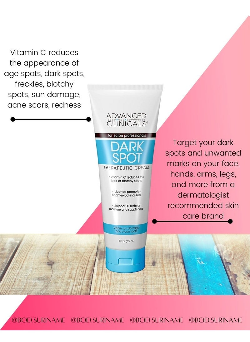 Advanced Clinicals Dark Spot Vitamin C Cream For Face, Hand & Body Lotion, Anti Aging Therapeutic Skin Care Moisturizer Lotion Reduces Appearance Of Age Spots, Blotchy Skin, & Wrinkles, Large 8 Fl Oz - Image 2