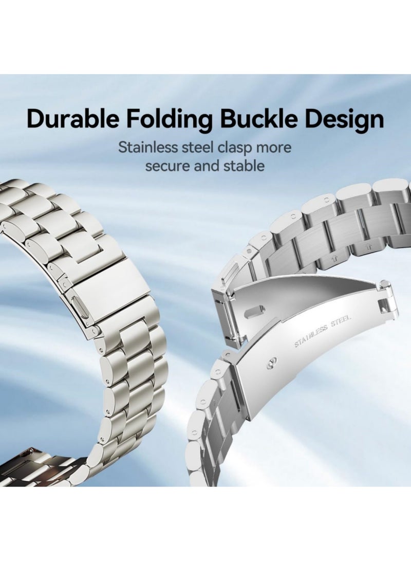 اووكاي سوار بديل من الفولاذ المقاوم للصدأ، مقاس 22 مم، لساعة هواوي GT6/GT6 Pro/GT5/GT5 Pro/GT4/GT4 Pro (46 مم)، لهواوي (فضي) - Image 3