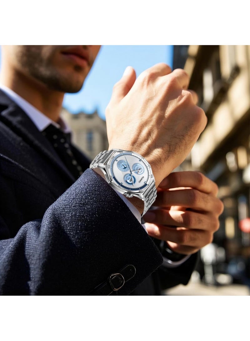 اووكاي سوار بديل من الفولاذ المقاوم للصدأ، مقاس 22 مم، لساعة هواوي GT6/GT6 Pro/GT5/GT5 Pro/GT4/GT4 Pro (46 مم)، لهواوي (فضي) - Image 5