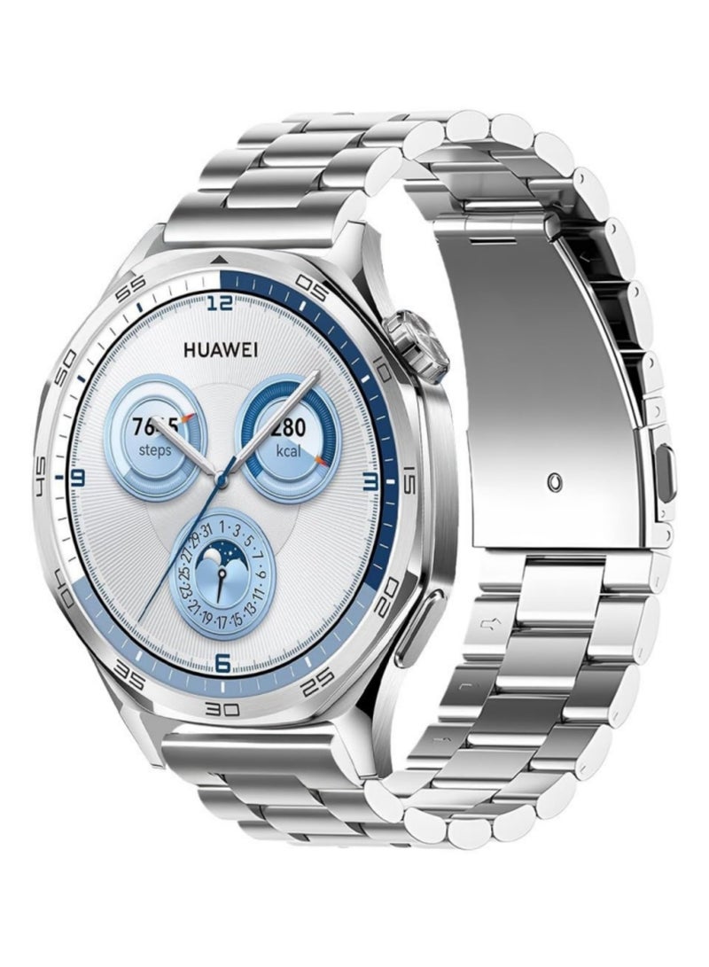اووكاي سوار بديل من الفولاذ المقاوم للصدأ، مقاس 22 مم، لساعة هواوي GT6/GT6 Pro/GT5/GT5 Pro/GT4/GT4 Pro (46 مم)، لهواوي (فضي) - Image 1