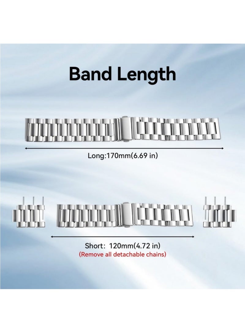 اووكاي سوار بديل من الفولاذ المقاوم للصدأ، مقاس 22 مم، لساعة هواوي GT6/GT6 Pro/GT5/GT5 Pro/GT4/GT4 Pro (46 مم)، لهواوي (فضي) - Image 4