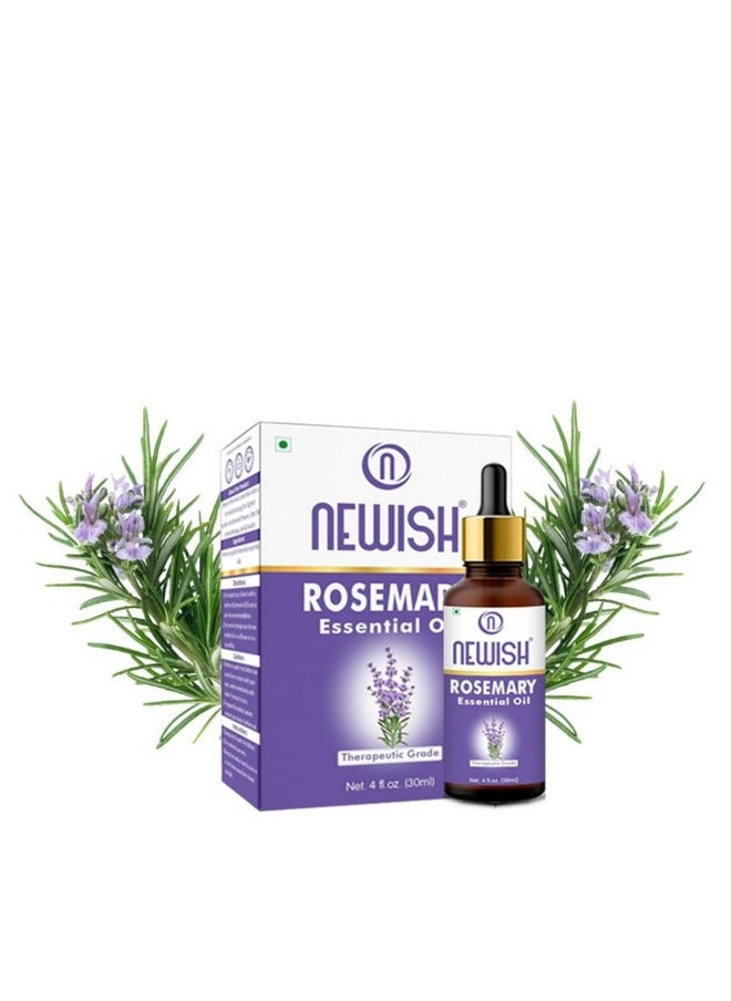 Newish Rosemary Essential Oil For Hair & Hair Fall Control And Strengthens Hair & Nourishment, Skin Care, Organic 100% Pure, Natural, Undiluted | 30Ml  - Image 1