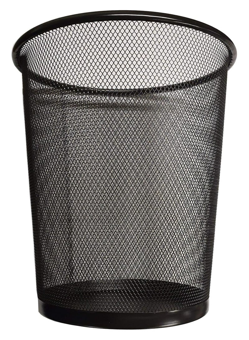 Generic Black Metal Mesh Waste Bin – Office Trash Can – Durable & Breathable Design - Image 1