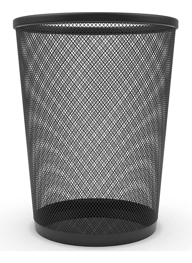 Generic Black Metal Mesh Waste Bin – Office Trash Can – Durable & Breathable Design - Image 2