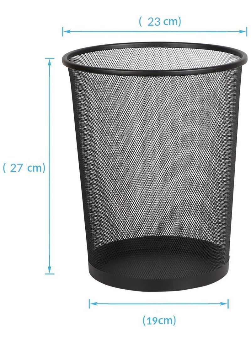 Generic Black Metal Mesh Waste Bin – Office Trash Can – Durable & Breathable Design - Image 4