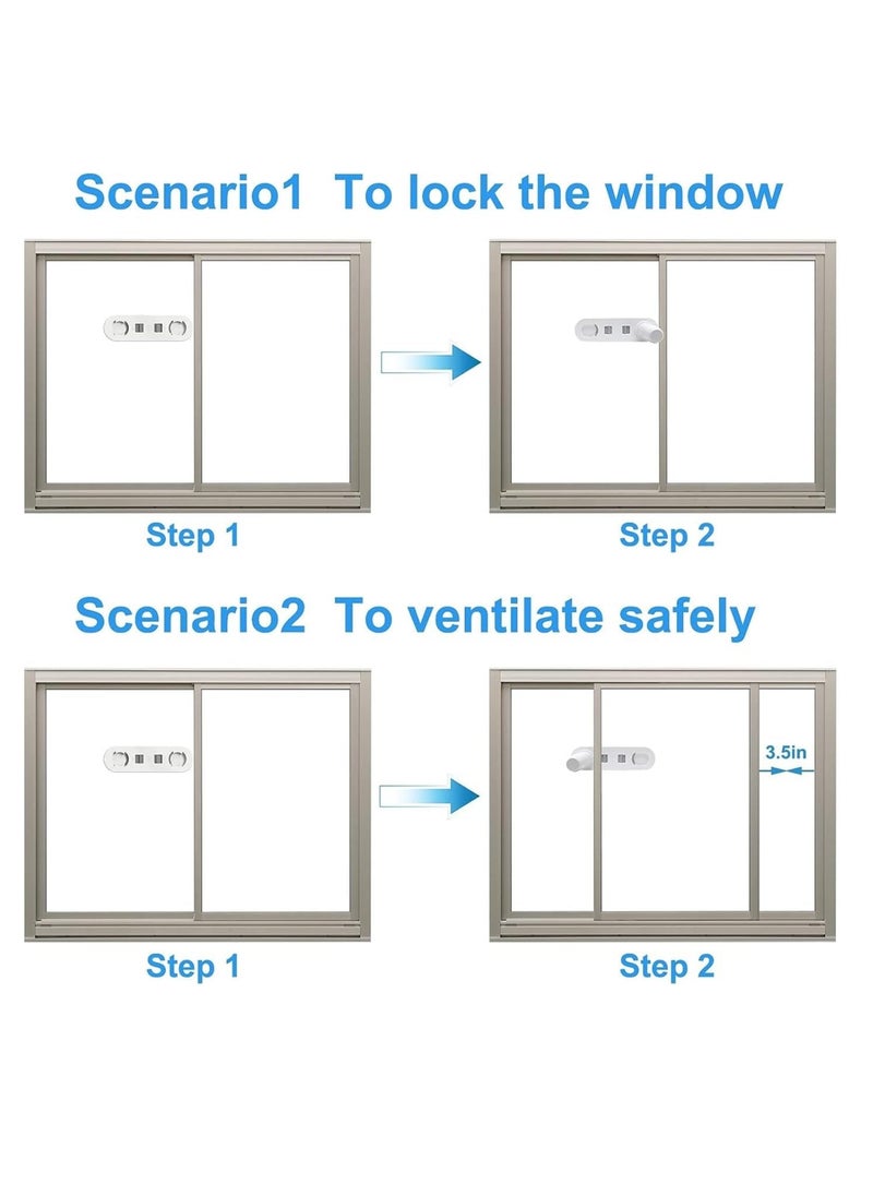 SYOSI - Sliding Door Lock for Child Safety, Childproof Sliding Glass Door Lock, Baby Safety Slide Window Locks for Kids Proof Patio Closet Doors No Drilling Tools Needed Easy Installation 2Pcs - Image 1