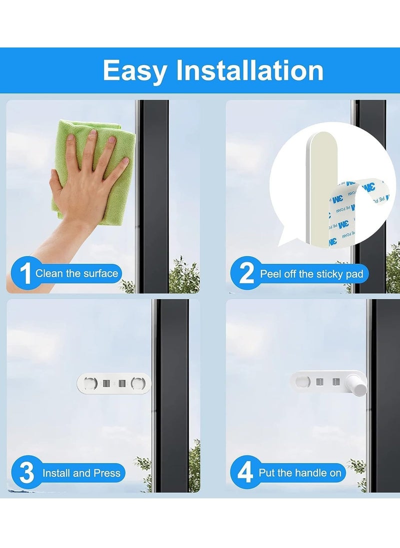 SYOSI - Sliding Door Lock for Child Safety, Childproof Sliding Glass Door Lock, Baby Safety Slide Window Locks for Kids Proof Patio Closet Doors No Drilling Tools Needed Easy Installation 2Pcs - Image 1