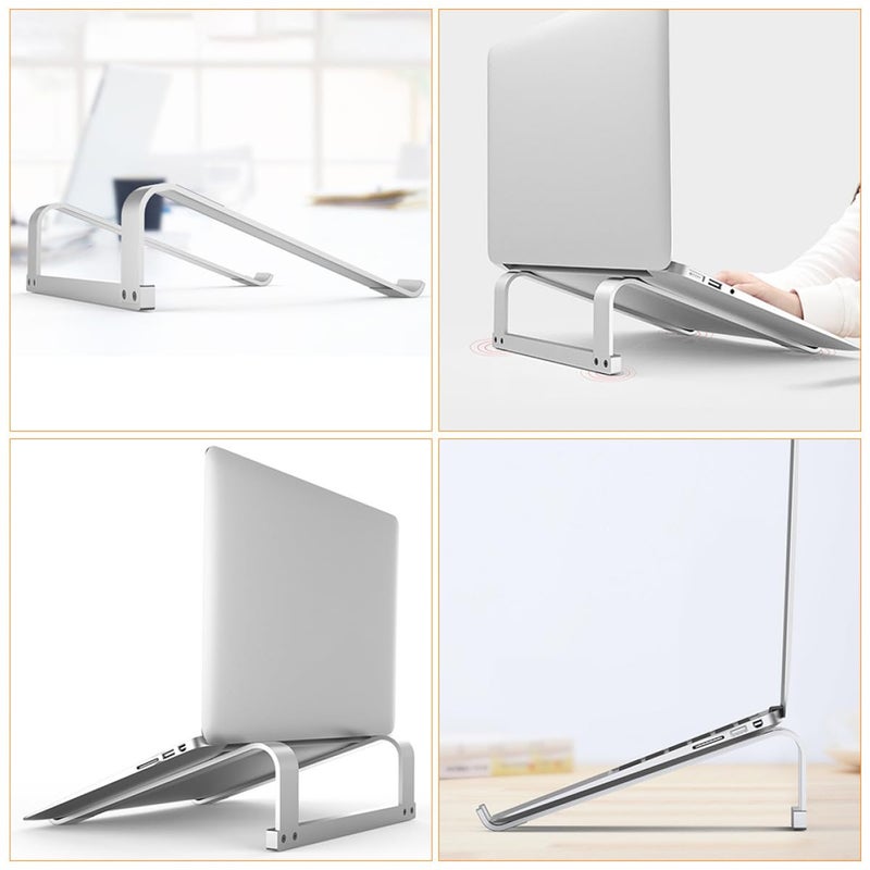 Portable Aluminum Laptop Stand Heat Sink Base Universal Notebook Holder Silver - Image 3