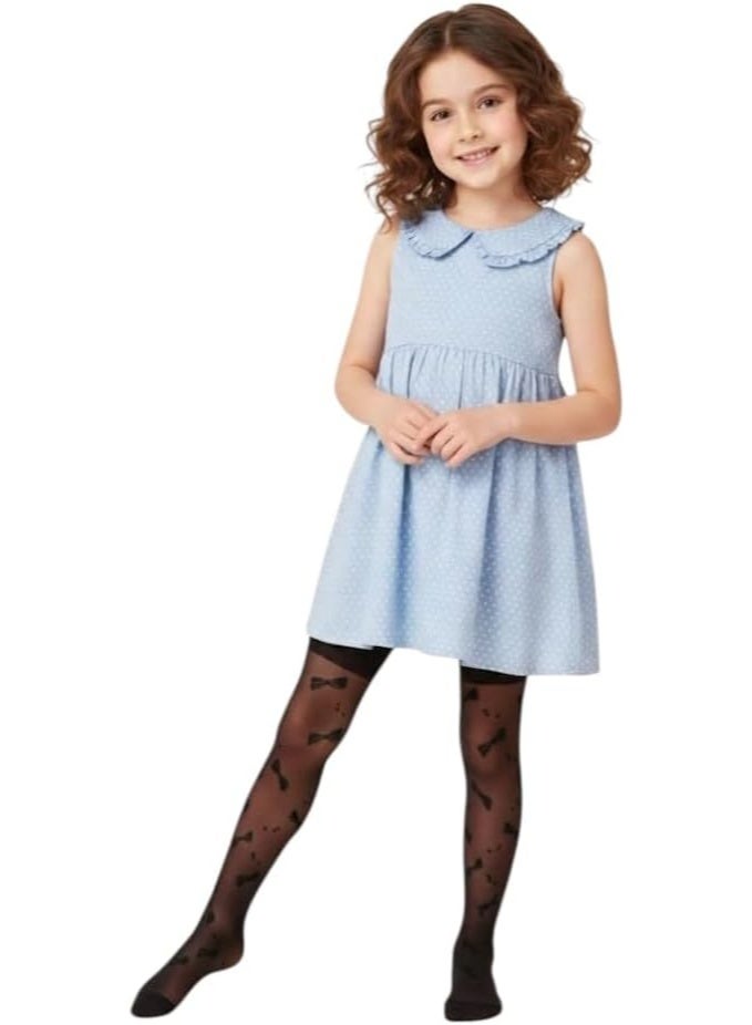 Ghils Girls Crystal Patterned Transparent Sock Trousers, 20 Dana, 70% Polyamide & 30% Lycra