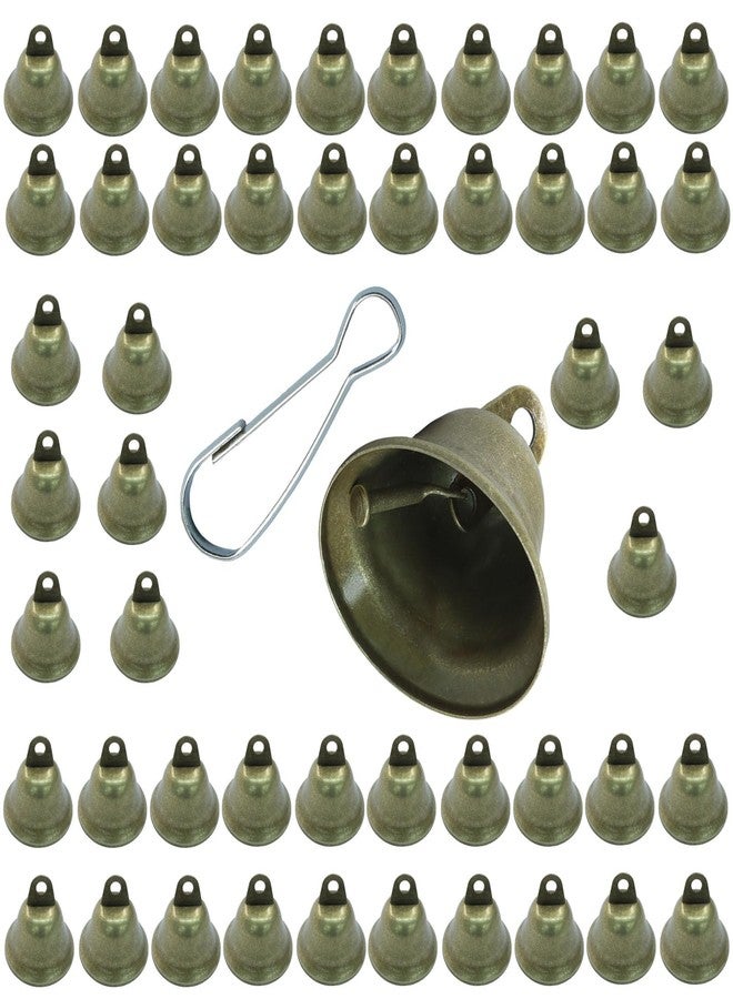 suiwotin 20pcs Vintage Bronze Jingle Bells with Spring Hooks - Mini Craft Bells for Christmas Decor, Dog Potty Training, Wind Chimes, Wedding Door & DIY Crafts (1.5 X 1.7 Inch) - Image 1