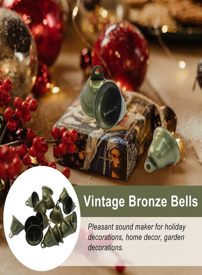 suiwotin 20pcs Vintage Bronze Jingle Bells with Spring Hooks - Mini Craft Bells for Christmas Decor, Dog Potty Training, Wind Chimes, Wedding Door & DIY Crafts (1.5 X 1.7 Inch) - Image 5